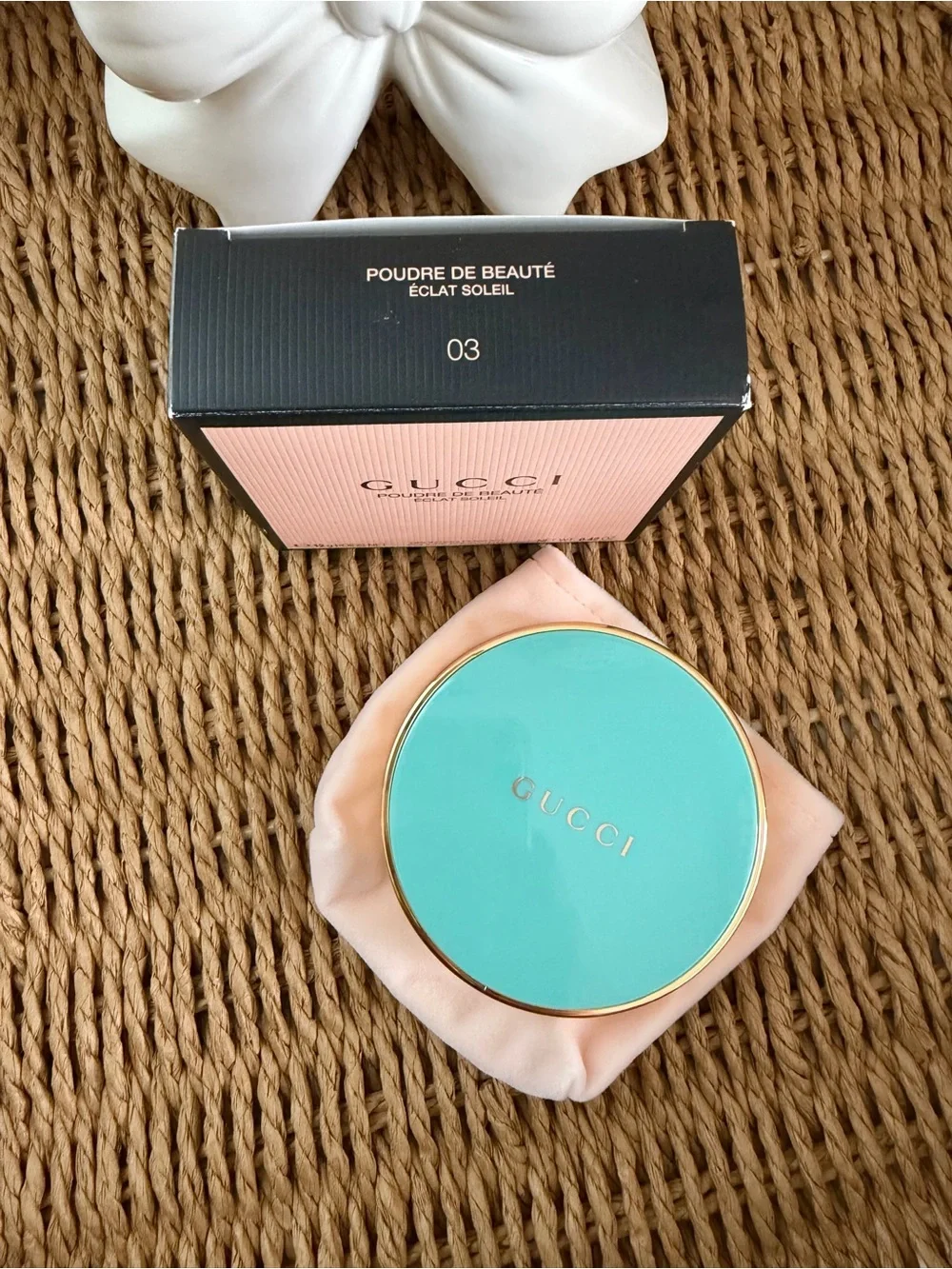 Gucci Turquoise and Gold Compact Powder